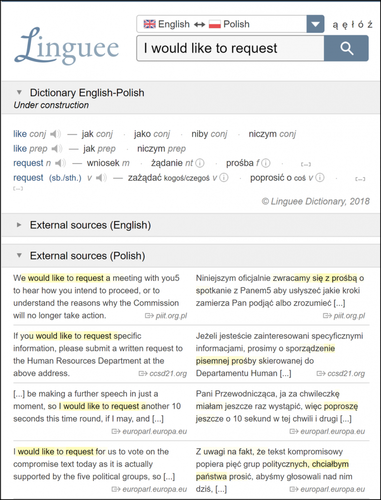 coursework meaning in polish